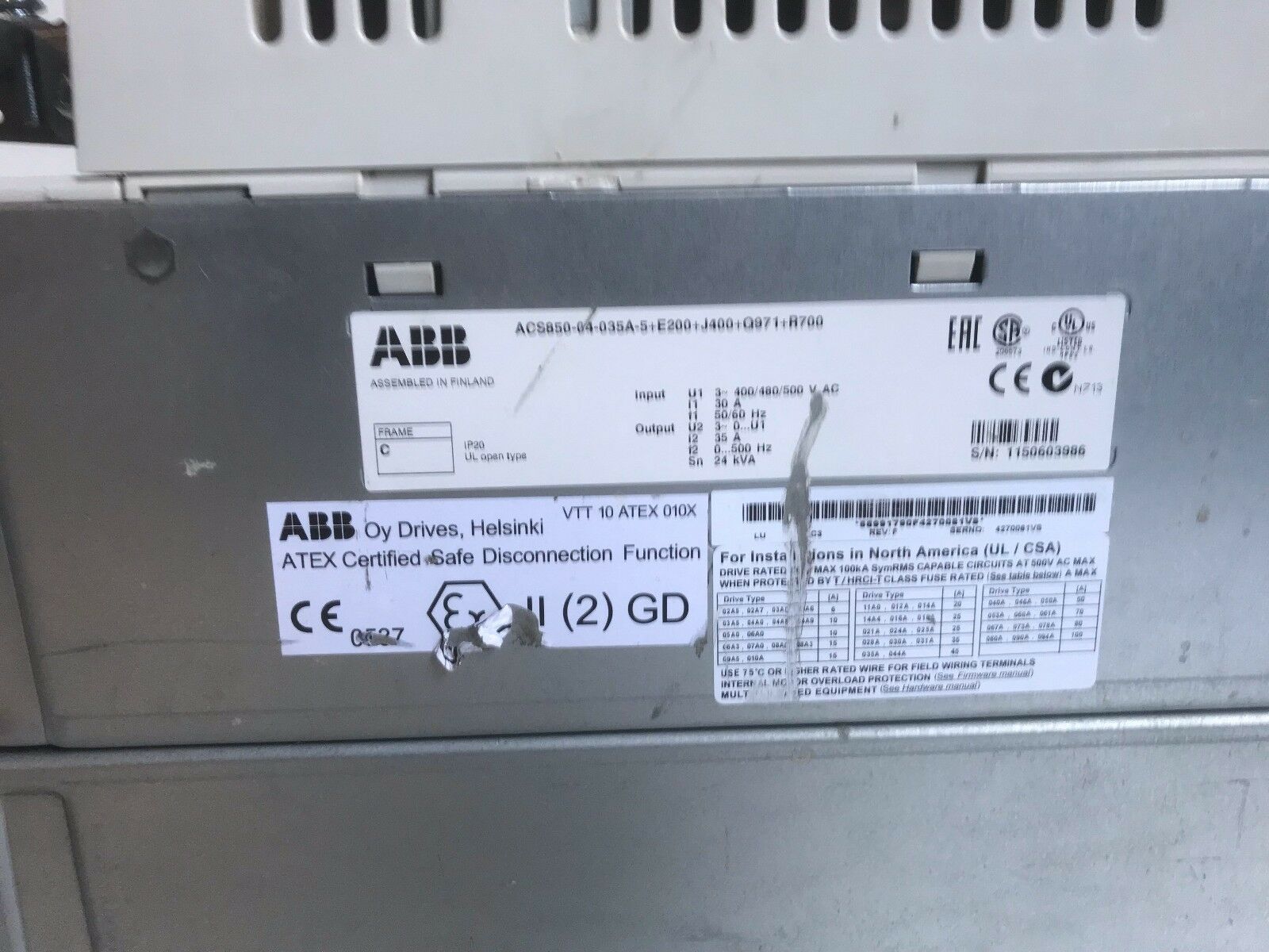 ABB ACS850系列變頻器維修