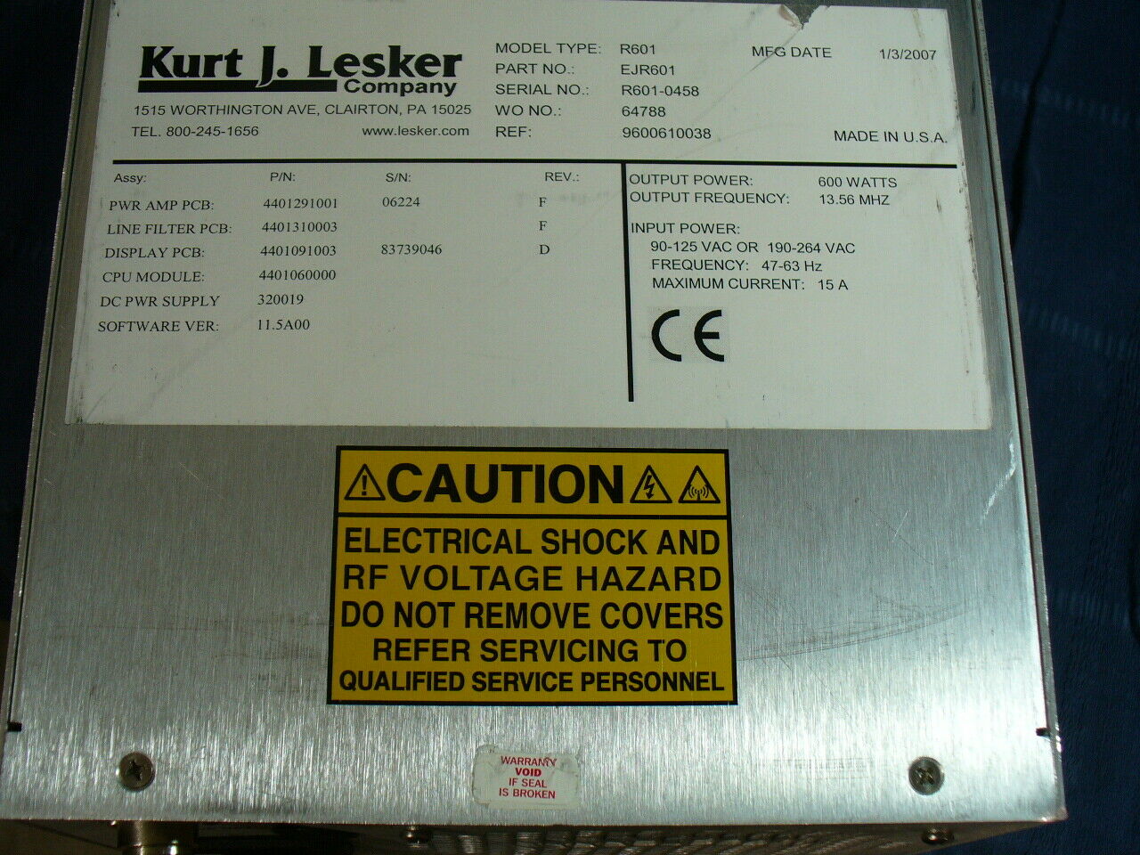 Kurt J Lesker 射頻電源維修