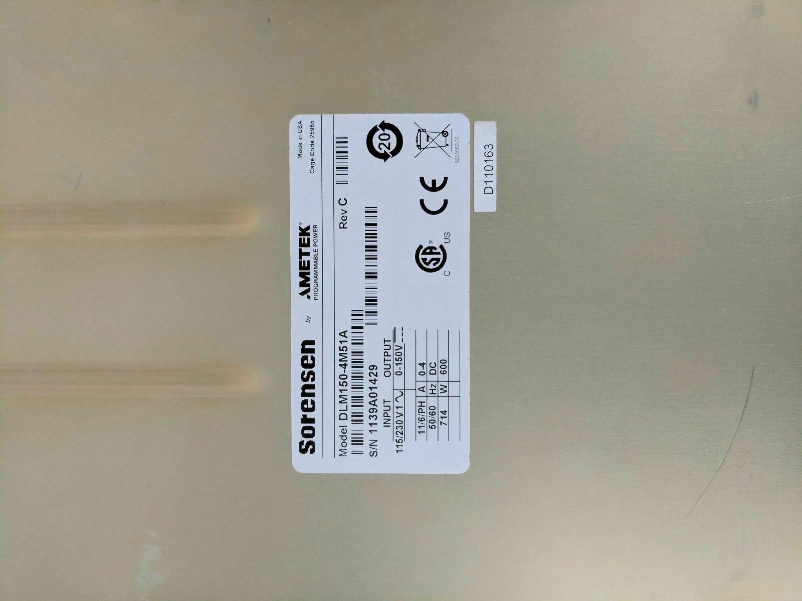 Sorensen.Ametek電源DLM150-4維修